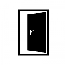 開いたドア・扉のシルエット | 無料のAi・PNG白黒シルエットイラスト