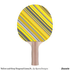 Table Tennis Paddle Yellow And Gray Diagonal Lines Stripes Pattern Stripes Pattern Table Tennis Ping Pong
