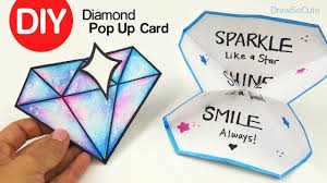 Use your creasing tool to fold the paper in regions designated as mountain or valley folds. How To Make A Diamond Pop Up Card Diy Paper Craft Youtube