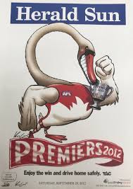 Here's the new 'leaked' logo next to each past logo of the sydney swans for comparison. 2012 Sydney Swans Premiership Poster Ubcvic