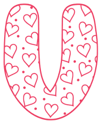 Valentine Stencils Printable Love Font With Hearts In 2020 Large Letter Stencils Letter Stencils Valentines Letter