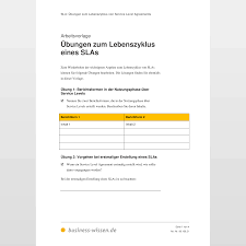 Wir bieten kostenlose kaufvertrag muster für verschiedene situationen an. Service Level Agreement Sla Kapitel 169 Business Wissen De