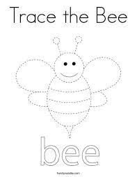 Looking for a simple way to relax for a few minutes…or an hour? Trace The Bee Coloring Page Twisty Noodle Bee Activities Bee Coloring Pages Preschool Tracing