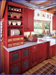 Perfect Red Country Kitchen Cabinet Design Ideas For Small Space Red Kitchen Cabinets Rustic Kitchen Cabinets Country Kitchen Cabinets