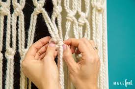 For this project, the traditional macrame cord is replaced with a softer and thicker natural yarn.you can. Easy Diy Yarn Macrame Curtain Or Wall Hanging Hometalk