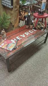 Blogger marty's musings reglazed and cleaned the glass of a window to reimagine it into a charming coffee table. 12122739 1137967379551055 2336643203341968736 N Jpg 540 960 One Of A Kind Upcycle From Salvaged Recy Antique Coffee Tables Truck Tailgate Car Part Furniture