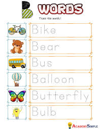 Find out the benefits of b vitamins. Alphabet Worksheet Tracing Words Letter B Academy Simple