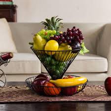 Yj Q 2 Tier Fruit Bowl Fruit Basket Kitchen Tableware Storage Rack For Party Home Decor Tableware Living Room Kitchen Kitchen Living