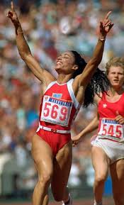 Her times in the 100m and 200m dashes remain a world record to this day. Florence Griffith Joyner Photos Florence Griffith Joyner Picture Gallery Famousfix