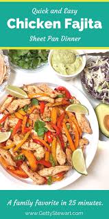 Chicken Fajitas A Quick And Easy Sheet Pan Dinner Gettystewart Com Recipe In 2020 Easy Sheet Pan Dinners Chicken Fajitas Sheet Pan Dinners