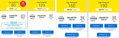 Unused data rollover is included with all postpaid plans. Digi Postpaid Plan 90