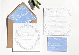 Cornflower Blue Country Wreath Wedding Invitations Wedding Invitations Blue Wedding Stationery Wedding Stationery