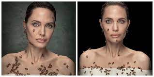 Check spelling or type a new query. Angelina Jolie Poses Covered In Bees To Raise Pollinator Conservation Awareness Totally Vegan Buzz