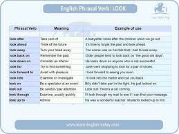 English Phrasal Verb Look Vocabulary Home
