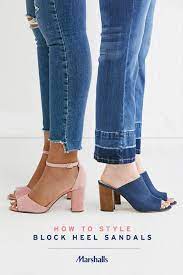 The Block Heel And Two Ways To Wear It These Designer Ankle Strap Sandals Are The Perfect Touch To Dress Up Your Denim Heels Cute Shoes Ankle Strap Sandals