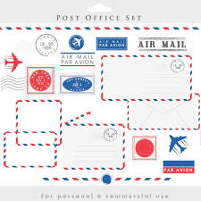 Post Office Clipart Stamps Mail Clip Art Postal Elements Etsy Clip Art Letter Borders Vintage Lettering