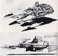 Star Wars Episode Vi Return Of The Jedi Speeder Bike Concept Art By Joe Johnston Nilo Rodis Jamero And Star Wars Concept Art Star Wars Art Star Wars Vehicles
