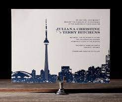 Letterpress Wedding Invitations Charmed Toronto Design Bella Figura Letterpress But With Seattle Skyl Skyline Wedding Cityscape Wedding Letterpress Wedding