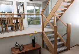 The glass panels used for the stair railing can be fully or partially framed with stainless steel or aluminum, or they may be frameless. Glass Staircase Panels Glass Balustrade Abbott Wade