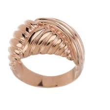 Details About Qvc Bronzo Italia Polished Ribbed Crossover Design Ring Size 7 102