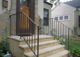 Wrought iron elements stand alone, or perfectly complement glass, wood or stone. Exterior Step Railings O Brien Ornamental Iron