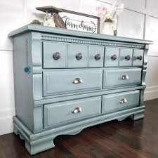 Darling Lowboy Dresser Refinished With Dixie Belle Vintage Duck Egg Chalk Paint Sealed And Accented With S In 2020 Dyi Furniture Distressed Furniture Furniture Rehab
