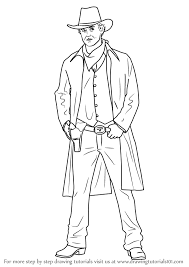 Learn How To Draw A Cowboy Cowboys Step By Step Drawing Tutorials Cowboy Draw Cowboy Art Drawings