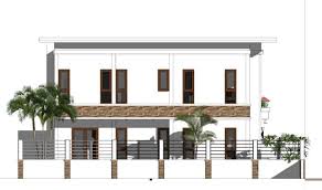 Sketchup 4 story narrow house plan 4.2m. Narrow Lot Two Storey House Plan With 4 Bedrooms Cool House Concepts