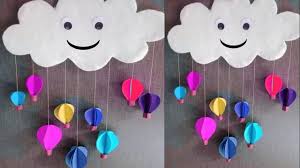 Wall Hanging Paper Air Hot Balloon Diy Easy Wall Hanging Art Tutorial In 2020 Butterfly Wall Art Diy Wall Crafts Diy Balloon Diy