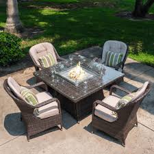 Our range of premium rattan furniture with firepit feature, comes in a variety of styles and colour options, making a rattan outdoor set with a firepit table an ideal choice to create atmosphere and warmth in your outdoor space. Beachcrest Home Glenni Square 4 Person 47 24 Long Dining Set With Cushions Wayfair
