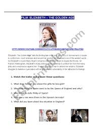 How to say elizabeth in spanish. Elizabeth The Golden Age Esl Worksheet By Apedral