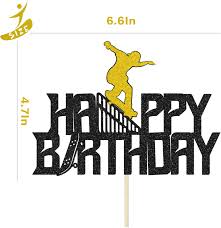 See more ideas about cool skateboards, skateboards, skateboard. Kapokku Glitter Happy Birthday Skateboard Cake Topper For Extreme Skateboard Sport Skateboarding Graffiti Theme Birthday Party Cake Decorations Cake Cupcake Toppers Toys Games