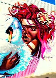 The Girl And The Swan From Toowoomba Art Street Art Graffiti