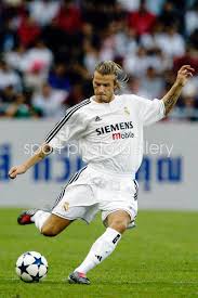 David beckham was a global icon who transcended the world of football by the time he joined real madrid. European Clubs Print Football Posters David Beckham