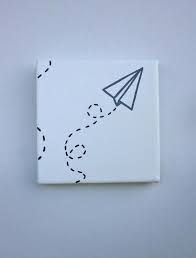 Paper Airplane Small Canvas Paintings Painting Edges Paper Airplanes