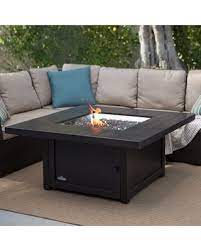 Can be placed on wooden deck with heat resistant barrier. Get This Deal On Napoleon Square Propane Fire Pit Table With Fire Glass