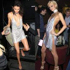 Kendall Jenner Copies Paris Hilton S 21st Birthday Dress Kendall And Paris Wear Same Silver Dress