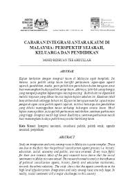 Kajian berkaitan dengan integrasi perpaduan kaum di malaysia agak kompleks. Makalah Makalah Makalah V2n1 N4