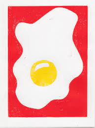 This book will enhance your coloring and shading skills. Sunny Side Up Fried Egg Woodblock Print Limited Edition By Tonicprints