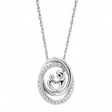 Pendants Mother Child Swirl Pendant Necklace With Diamonds In Sterling Silver Cm18203y0ya Chunky Silver Necklace Silver Earrings Etsy Gold Circle Necklace