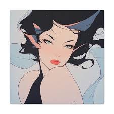 Wanda Woo Femme Fatale #005 (2023) Canvas Gallery Wrap Illustration Wall Art