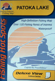 patoka lake detailed fishing map gps points waterproof