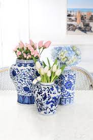 Life Lately Volume 20 Lemon Stripes Blue And White Vase Ginger Jars Decor Ginger Jars
