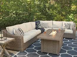 The seat cushion size is 29.13w x 30.31''d x 4.72''h, the back cushion size is 29.13''w x 15.35''d x 3.94''h. Signature Design By Ashley Beachcroft Outdoor Conversation Set Royal Furniture Outdoor Conversation Sets Outdoor Chat Sets
