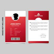 It helps recognize that the person is the one on the id card. Red Employee Id Card Template 830621 Vector Art At Vecteezy