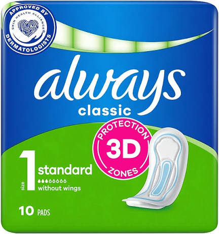 Always Classic Standart - Sanitary Pads, 10pcs | MAKEUP