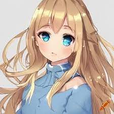 Anime girl blonde hair blue eyes