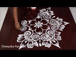 Simple N Cute Flower Kolam With 7 Dots Creative Rangolis Latest Arts Designs By D Rangoli Designs Flower Rangoli Designs Latest Rangoli Designs With Dots