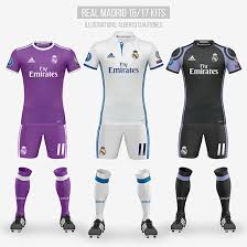 A white shirt with a purple stripe and black shorts.the stripe disappeared in 1905 while the black socks were standard until 1954. Real Madrid 16 17 Kits On Behance