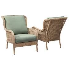 Hampton Bay Lemon Grove Stationary Wicker Outdoor Lounge Chair With Surplus Cushion 2 Pack Lounge Chair Outdoor Patio Lounge Chairs Outdoor Wicker Furniture
